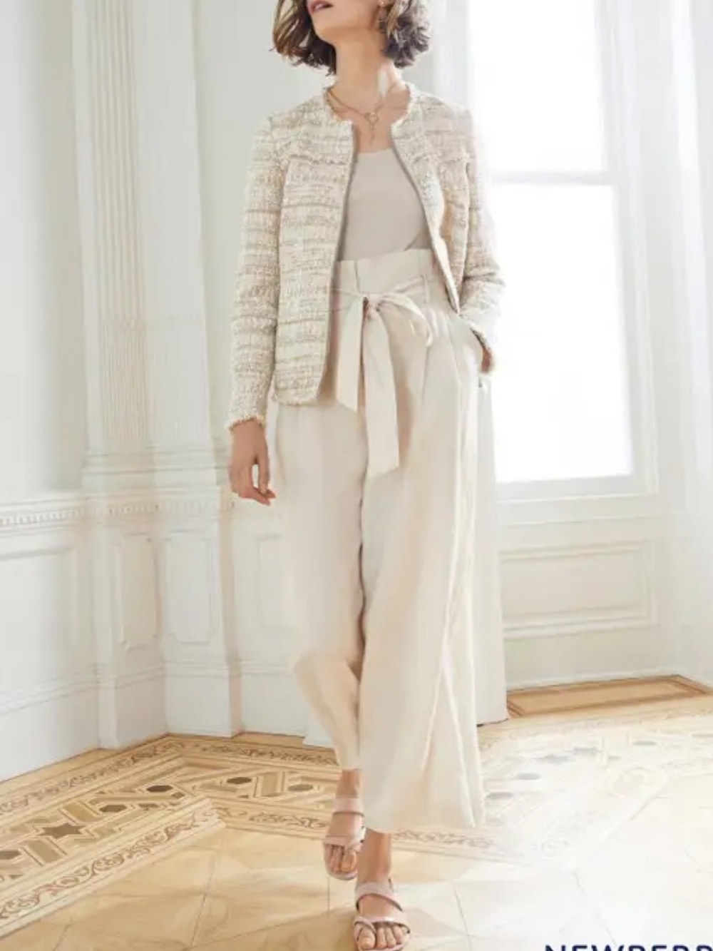 Lafayette 148 New York Lagenlook Linen Paper bag High Rise Wide Leg Crop Pant XL